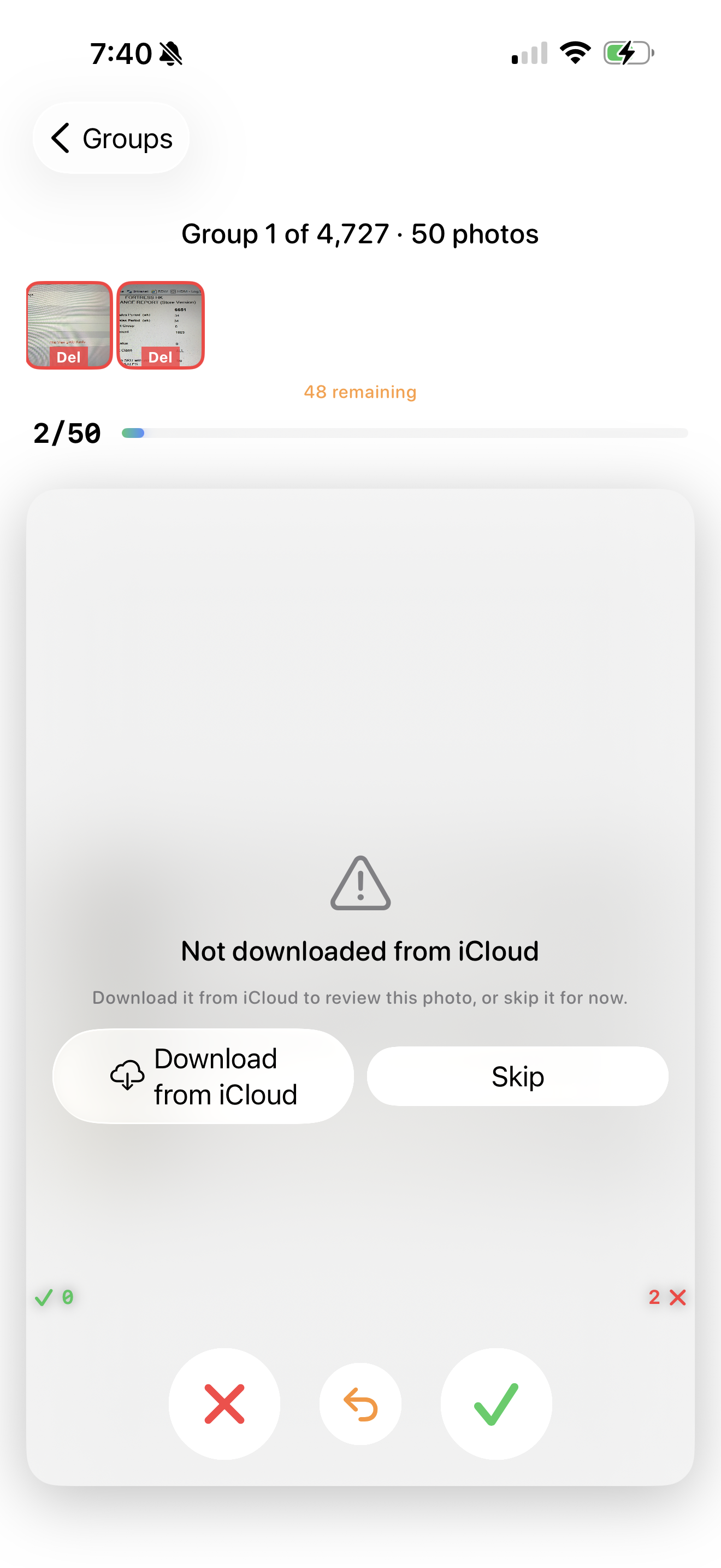 You can download an iCloud item. You can skip the item.