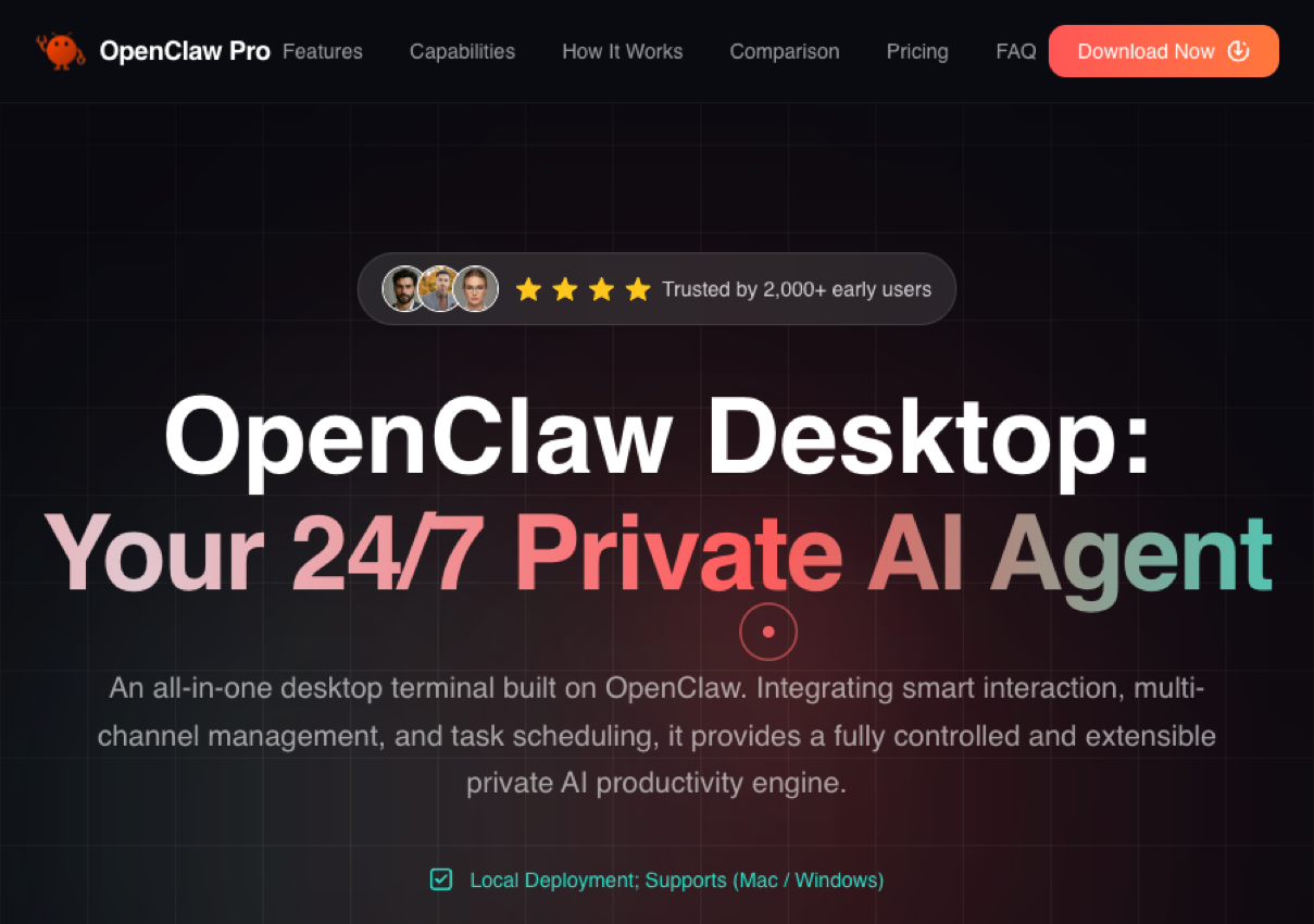 OpenClaw is a private AI agent. The agent runs on your hardware.